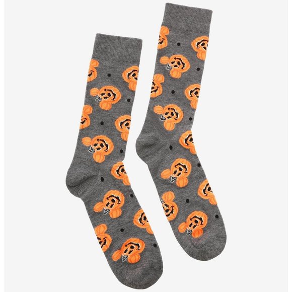 NWT Disney Mickey Mouse Pumpkin Head Halloween Crew Socks - Picture 1 of 1